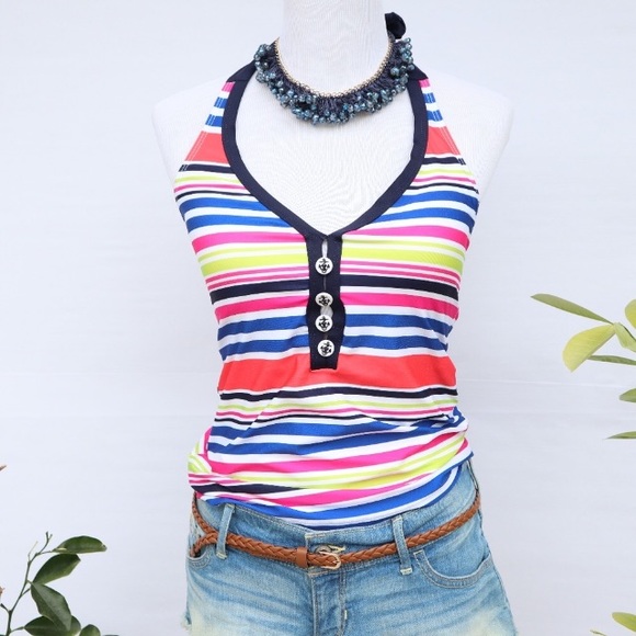 Nautica Other - Nautica Striped Halter Tankini Bathing Suit Top 6